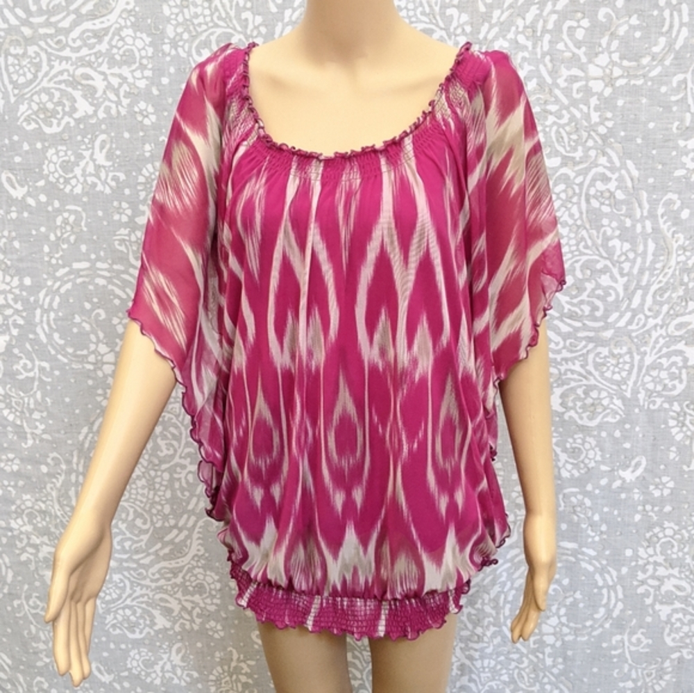 🌼3/$28🌼Flowy Romantic Peasant Boho Blouse Ikat